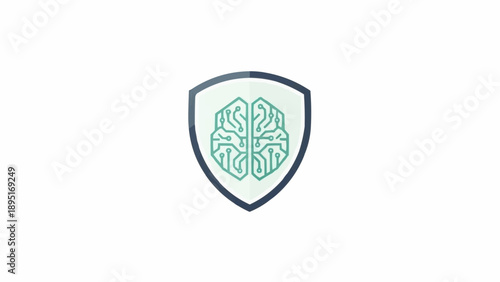 Valokuva Shield with brain logo symbol.