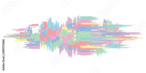 Abstract colorful dynamic horizontal brush strokes background design with soft pastel tones vector illustration