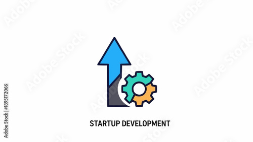 Quadro em tela Startup development business growth concept.