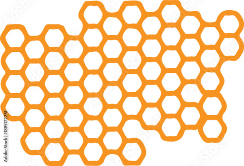 Honey extraction from beehive frame with dripping honeycomb cells icon isolated on white background, illustration