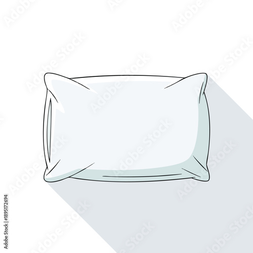 Simple Pillow Illustration with Long Shadow