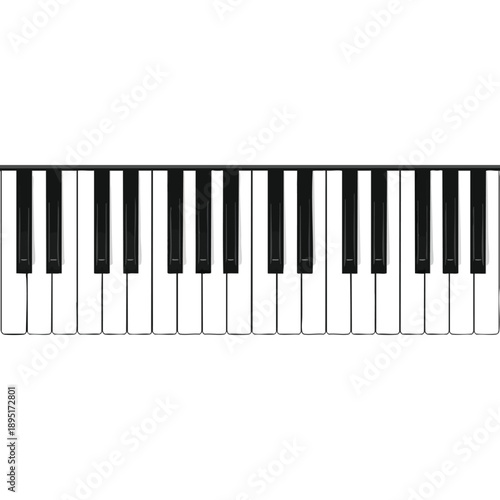 Piano Keys on White Background