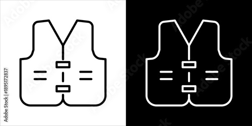 Safety Vest Icon Sheet Black And White
