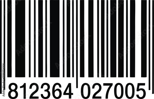 A standard black and white barcode for product identification and inventory management systems