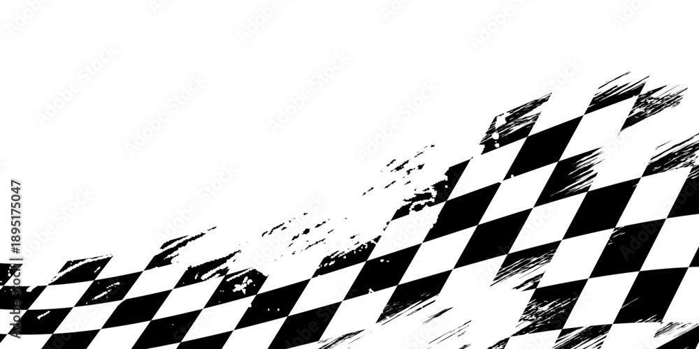 Fototapeta premium Checkered flag wave on white background design for sport race championship vector illustration.