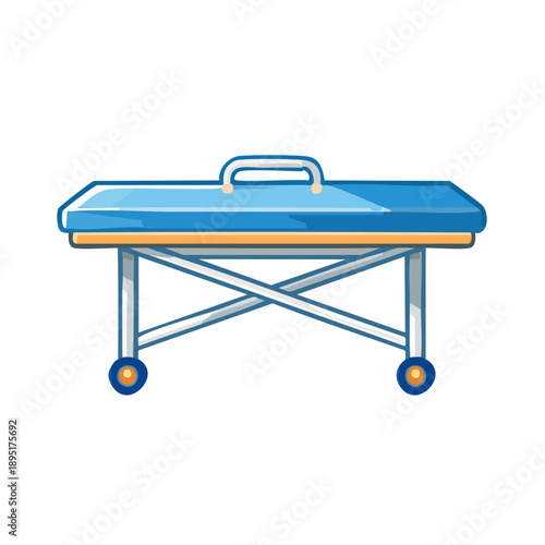 Equipment trolley on wheels with a handle, illustration of industrial service cart