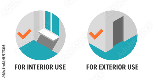 For Interior and exterior use - labels set in flat colors