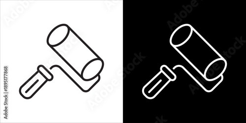 Paint Roller Icon Sheet Black And White