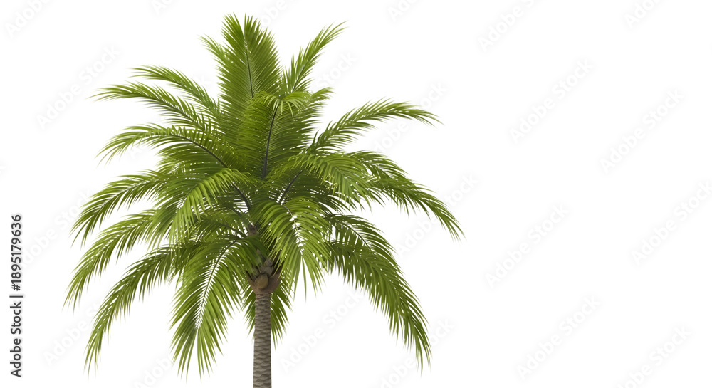 Obraz premium Green palm tree isolated on transparent background