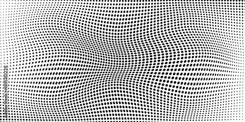 Abstract black dots halftone circle on background.