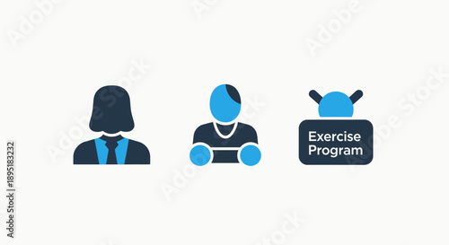 Personalized Exercise Programs and Fitness Coaching Icons: Promoting Health and Active Lifestyles for All