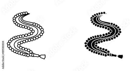 Snake chain necklace illustration on white background