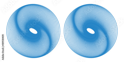 Abstract graphic element with concentric, radial circles