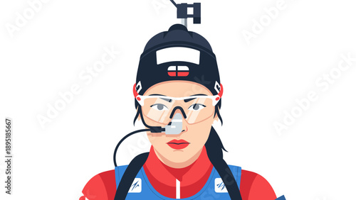 Modern biathlete portrait: sportswear, technology, and determination