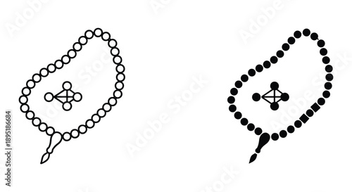Rosary Beads Illustration on White Background