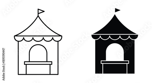 Simple Cartoon Ticket Booth Illustration for Events