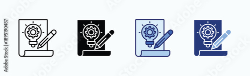 Prototype Icon Sheet Multiple Style Collection Isolated Vector