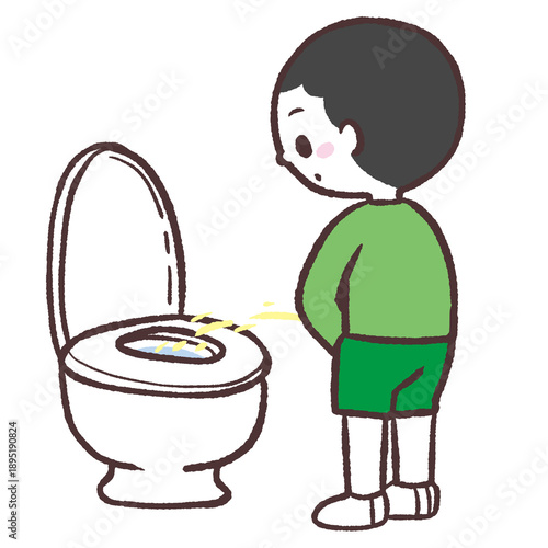 Photos 立ってトイレする男の子のイラスト