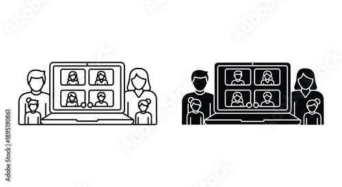 Online Meeting Illustration with Diverse Participants