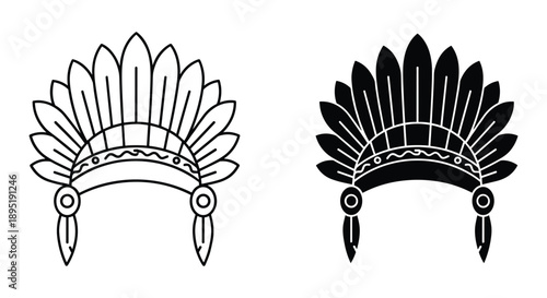 Native American Headdress Vector Illustration