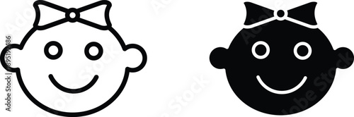 child head  icon vector graphic illustration  with white background flat hand made icon fill icon .