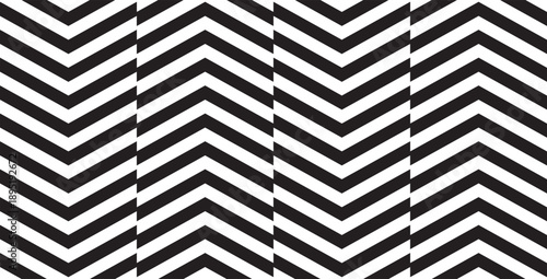Seamless geometric chevron pattern. Abstract black and white zigzag background. Modern vector line texture.