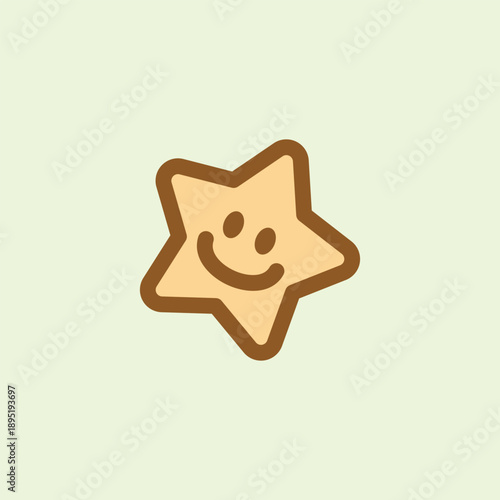 Adorable yellow star with a happy smile face in doodle style. Perfect for children's stickers, nursery wall art, astronomical badges, and cute graphic design.