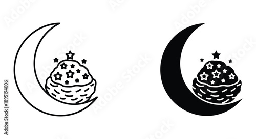 Moon Phase Cake Illustration Design