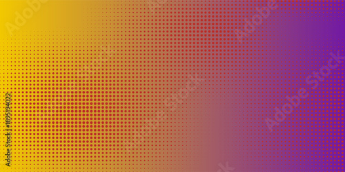 Retro pop art yellow pink background with halftone dot pattern in bold