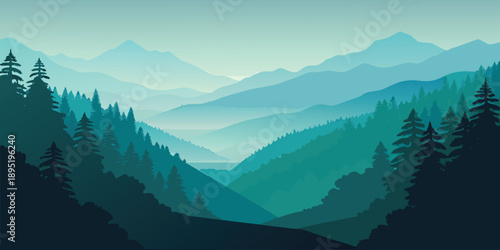 Serene mountain valley