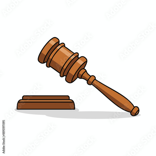 Gavel and Sound Block Illustration