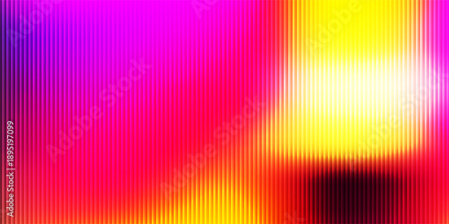 Ribbed futuristic fractal glass texture with bright dreamy gradient of purple pink colors. Bold dynamic design blending soft bright rich deep colors and geometry for modern visual art project. Vector