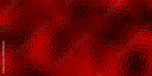 Red frosted foil texture glass effect background. Red on metal surface , Light on texture. raster version