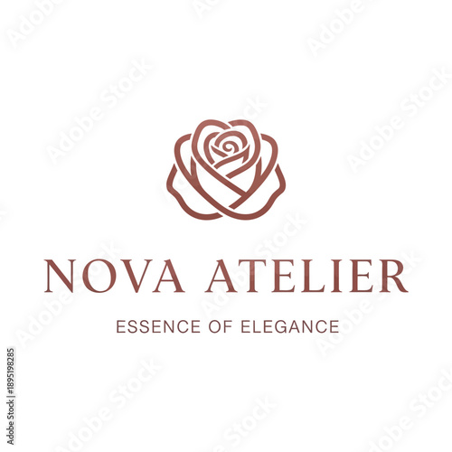 Nova Atelier Logo Elegant Rose Design.