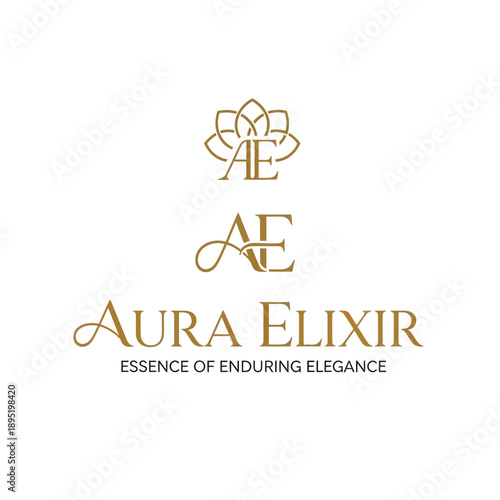 Luxury Aura Elixir Brand Logo Design.