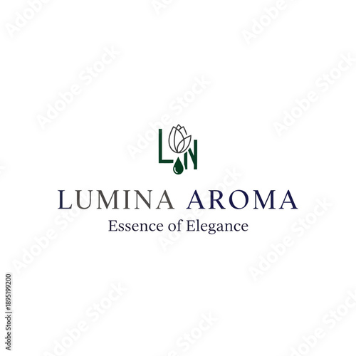 Lumina Aroma Logo Design with Flower.