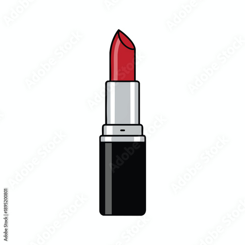 Vibrant Red Lipstick Illustration
