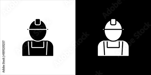 Construction Worker Icon Sheet Black And White