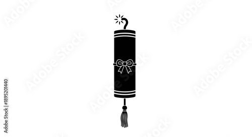 Black Mezuzah with Hebrew Inscription.