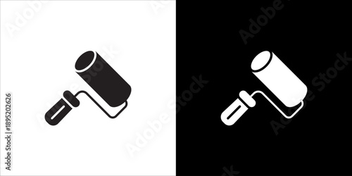 Paint Roller Icon Sheet Black And White