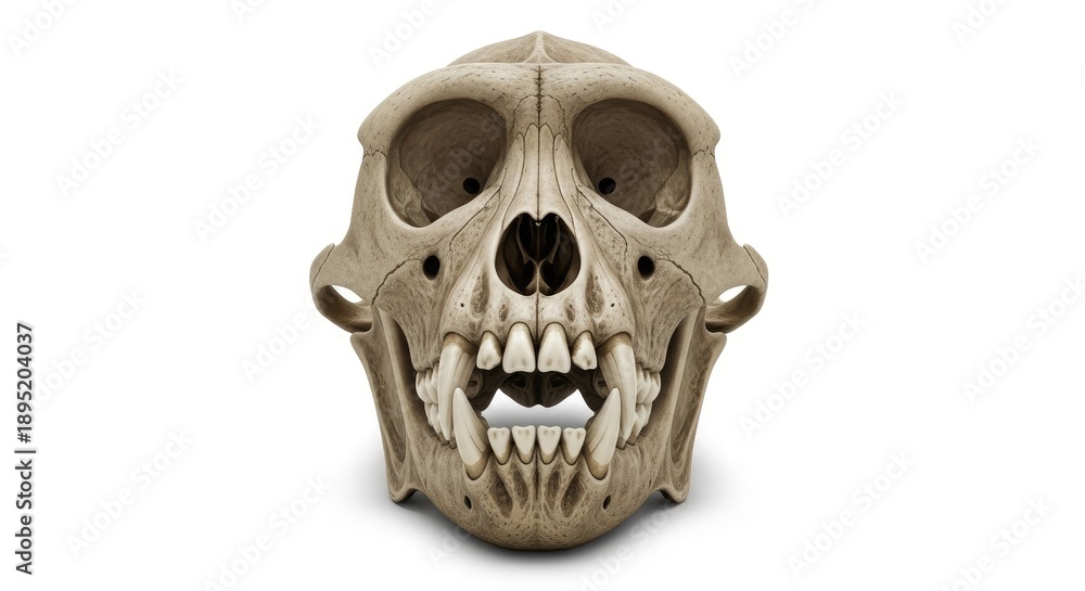 Obraz premium A detailed image of a primate skull with a neutral expression