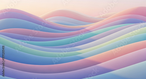 Soft Pastel Abstract Waves Background with Dreamy Gradient Colors