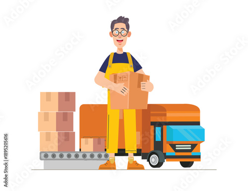 Cargo And Logistic Concept Vector Design