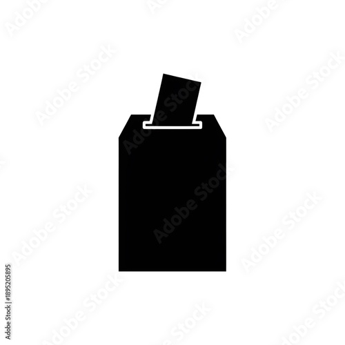 ballot box icon with voting paper silhouette democracy election vector illustration
