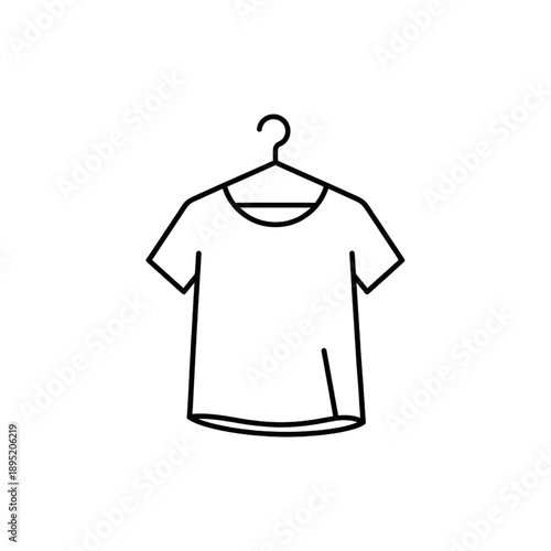 t-shirt on a hanger icon clothing retail and fashion line art vector illustration
