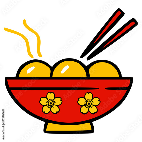 Chinese New Year Icon Set Vector Illustration