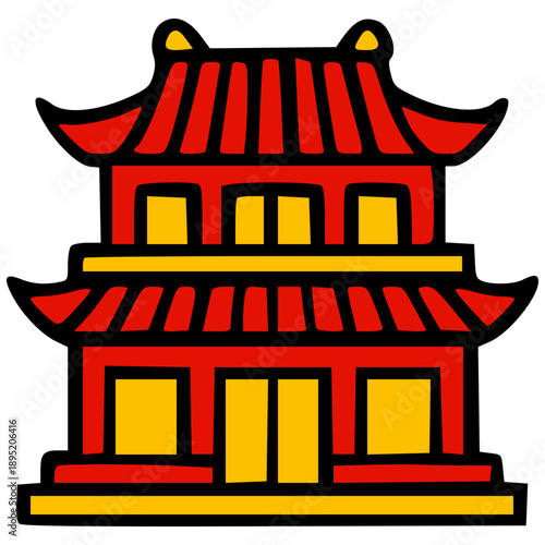 Chinese New Year Icon Set Vector Illustration