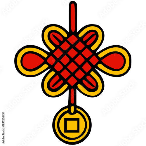 Chinese New Year Icon Set Vector Illustration