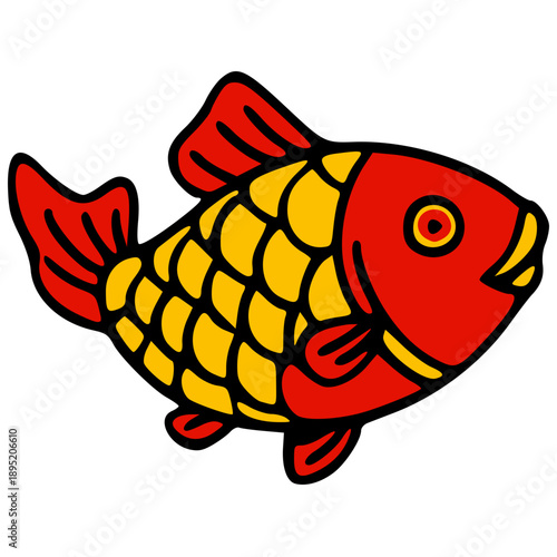 Koi Fish Chinese Line Icon