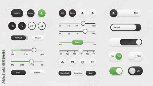 Modern UI Controls and Interface Elements Set